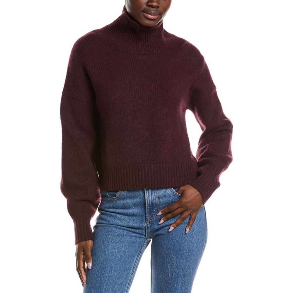 Naadam Womens Heirloom Oversized Turtleneck 100% Cashmere Sweater, Red
